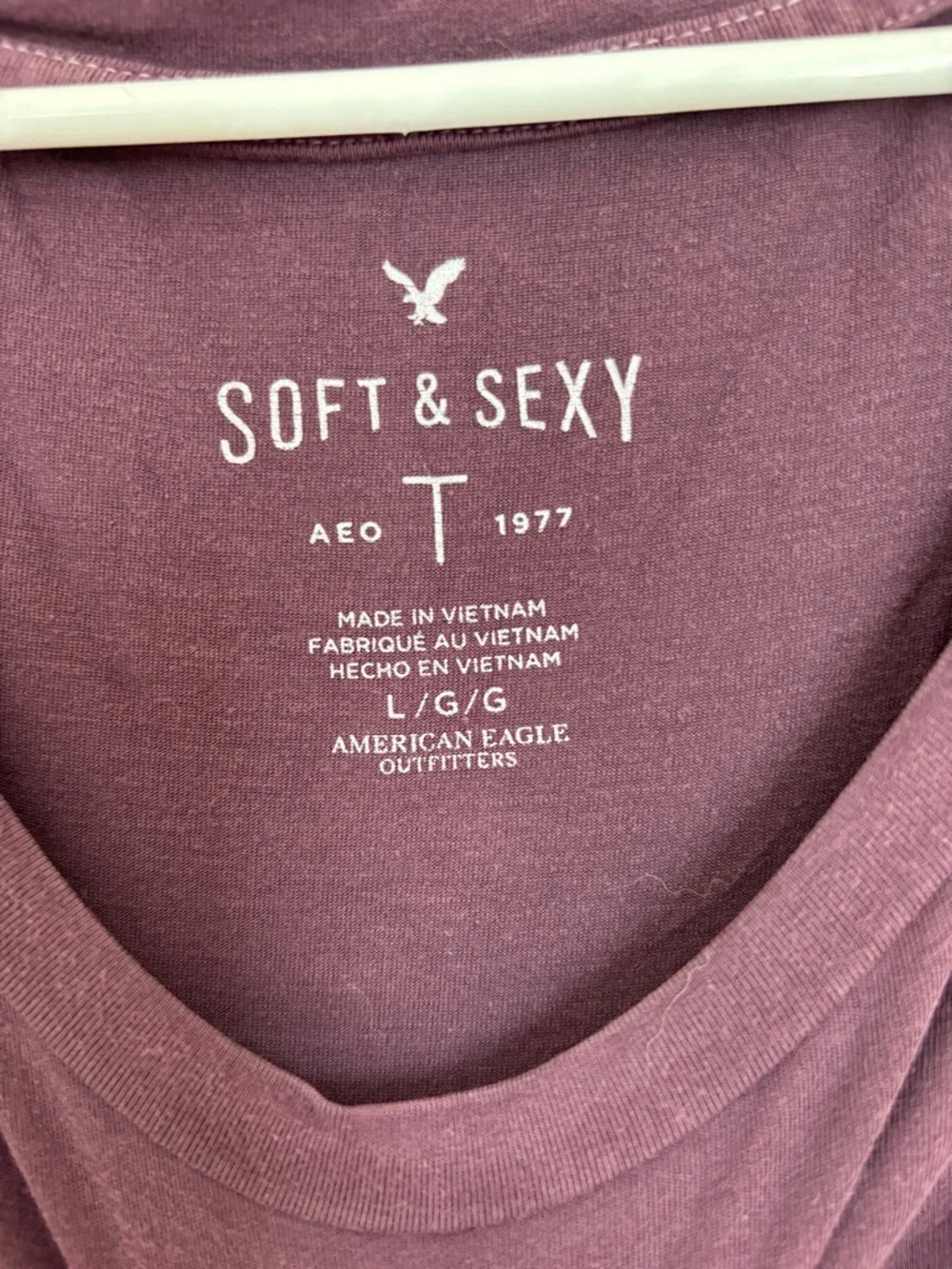 American Eagle Outfitters Long Sleeve Tee in Plum - Picture 2 of 3